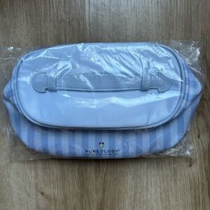Pureology Light Blue Striped Travel Cosmetic Bag